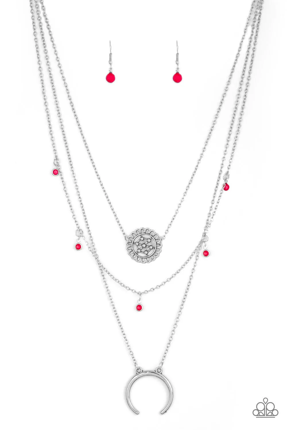 Paparazzi Lunar Lotus - Pink Necklace