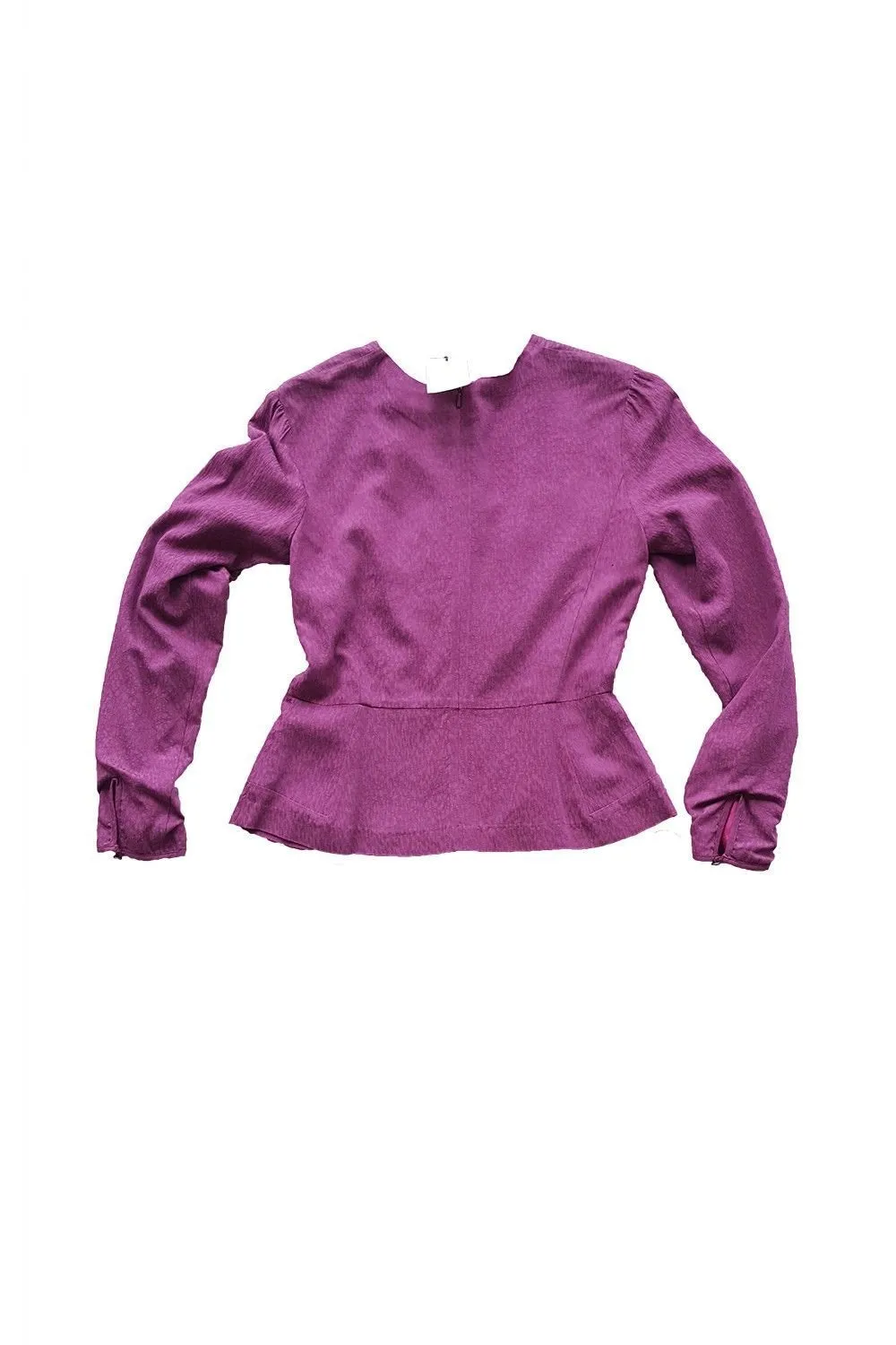 PAUL SMITH Paul Label Purple Peplum Long Sleeve Top (42)