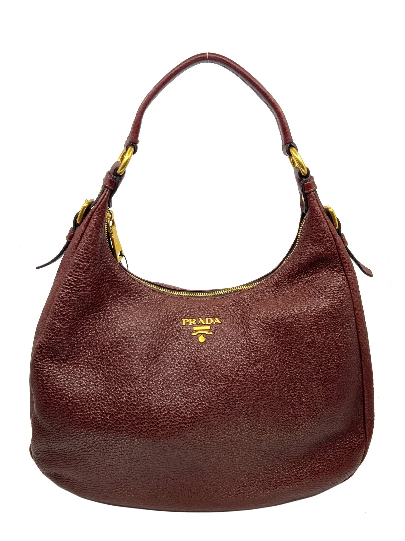 Prada Leather Vitello Daino Hobo Bag