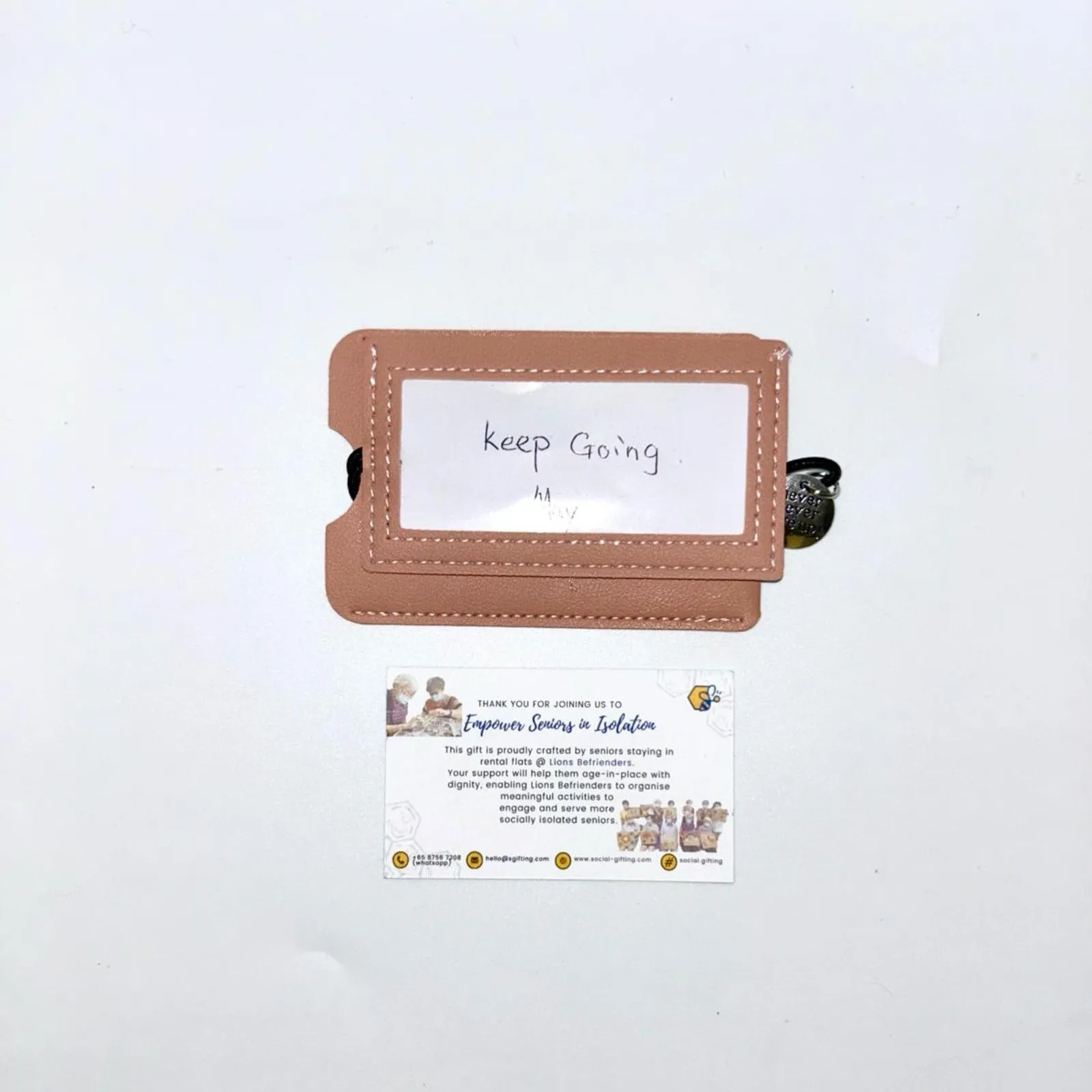 PU Leather Luggage Tag with Motivational Charm and Message