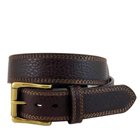 Roper Belt Mens Pebble Grain Leather Triple Stitch