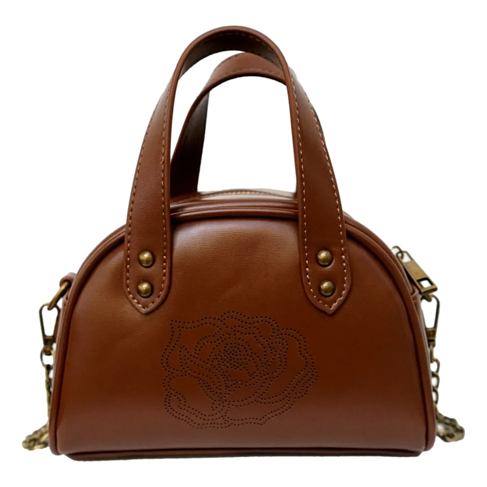 ROSEMAESE ROSEMAESE X FORKICKS ORIGINAL MINI LEATHER BAG-BROWN