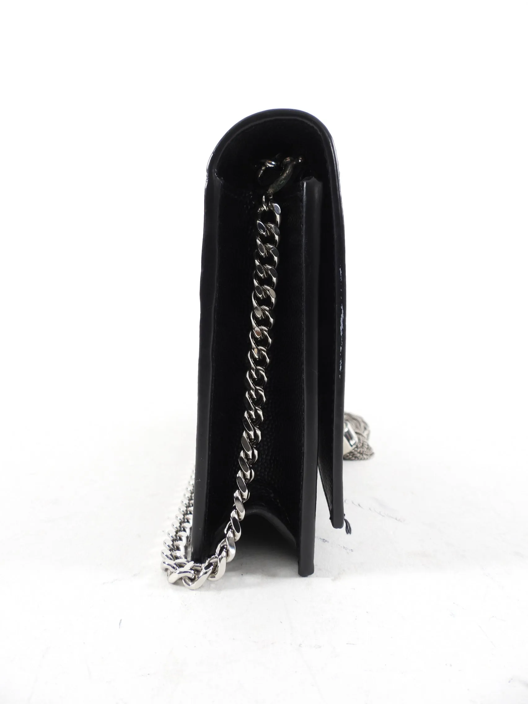 Saint Laurent Black Kate Tassel Wallet on Chain Bag