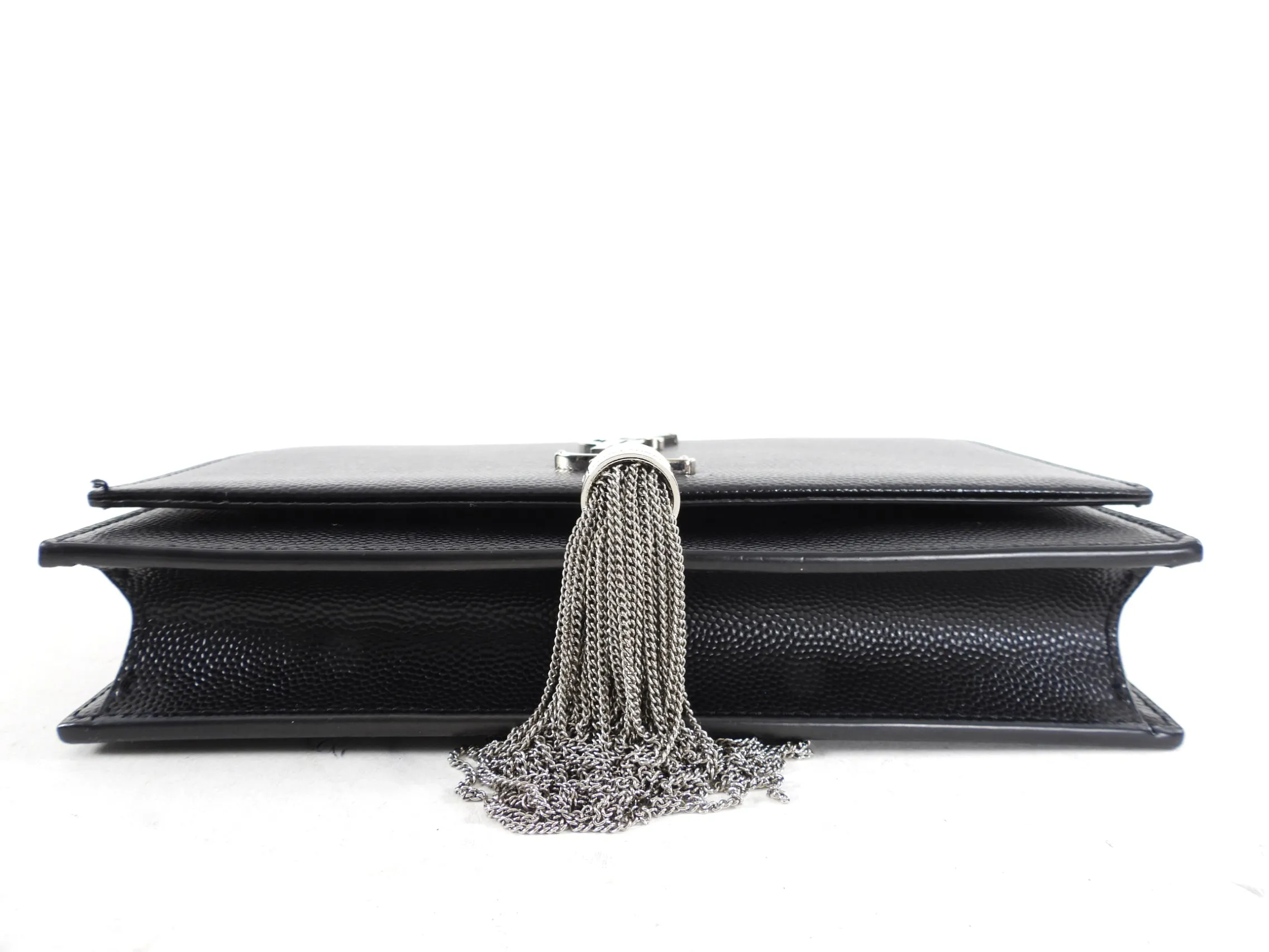 Saint Laurent Black Kate Tassel Wallet on Chain Bag