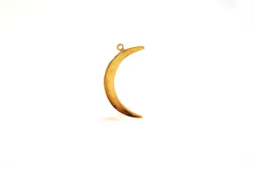 Shiny Vermeil Wholesale Gold Crescent Moon Charm- 18k gold plated over Sterling Silver, Gold Half moon charm pendant, Gold Tusk, Gold Moon Charm, 276