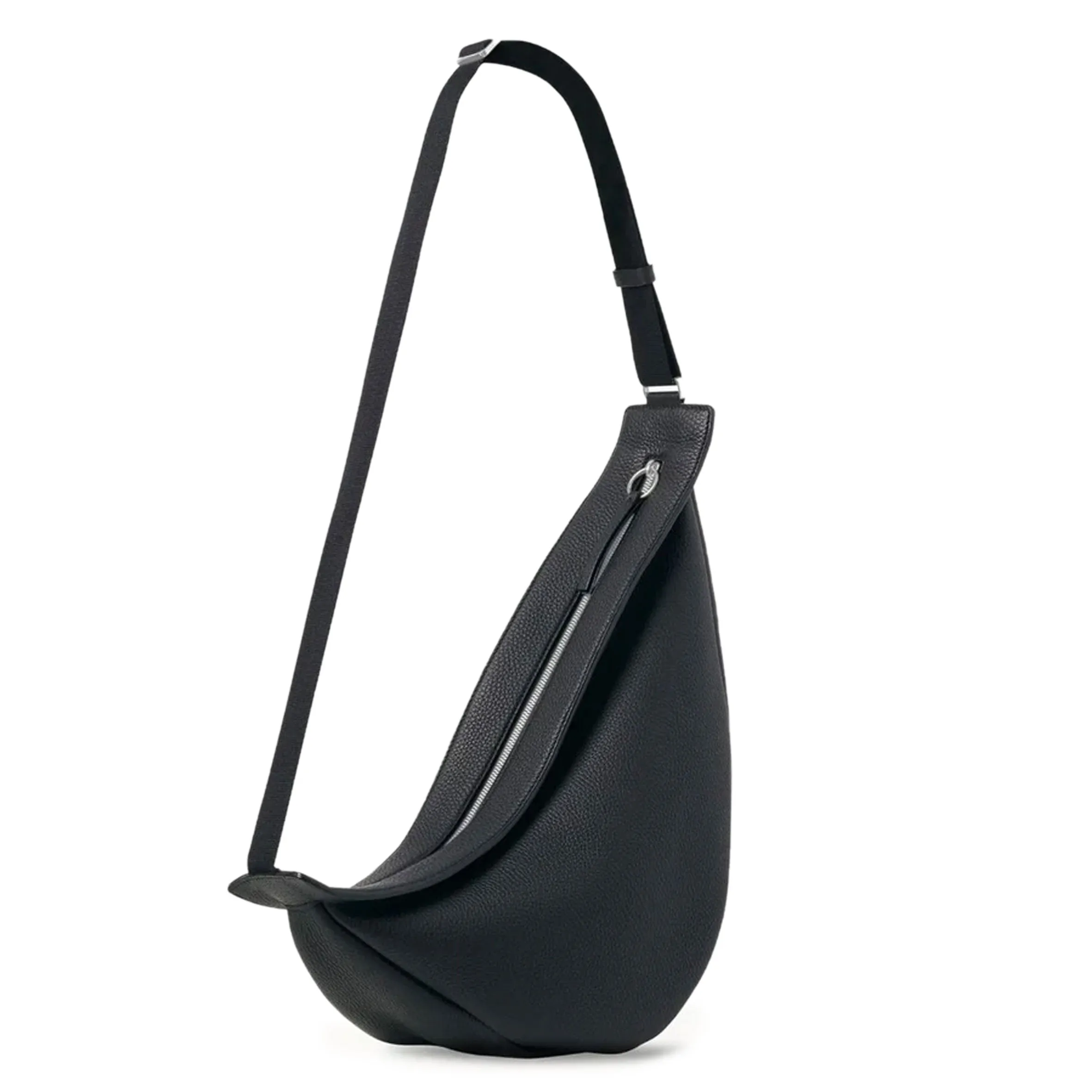 Slouchy Banana Bag Leather Large, Black