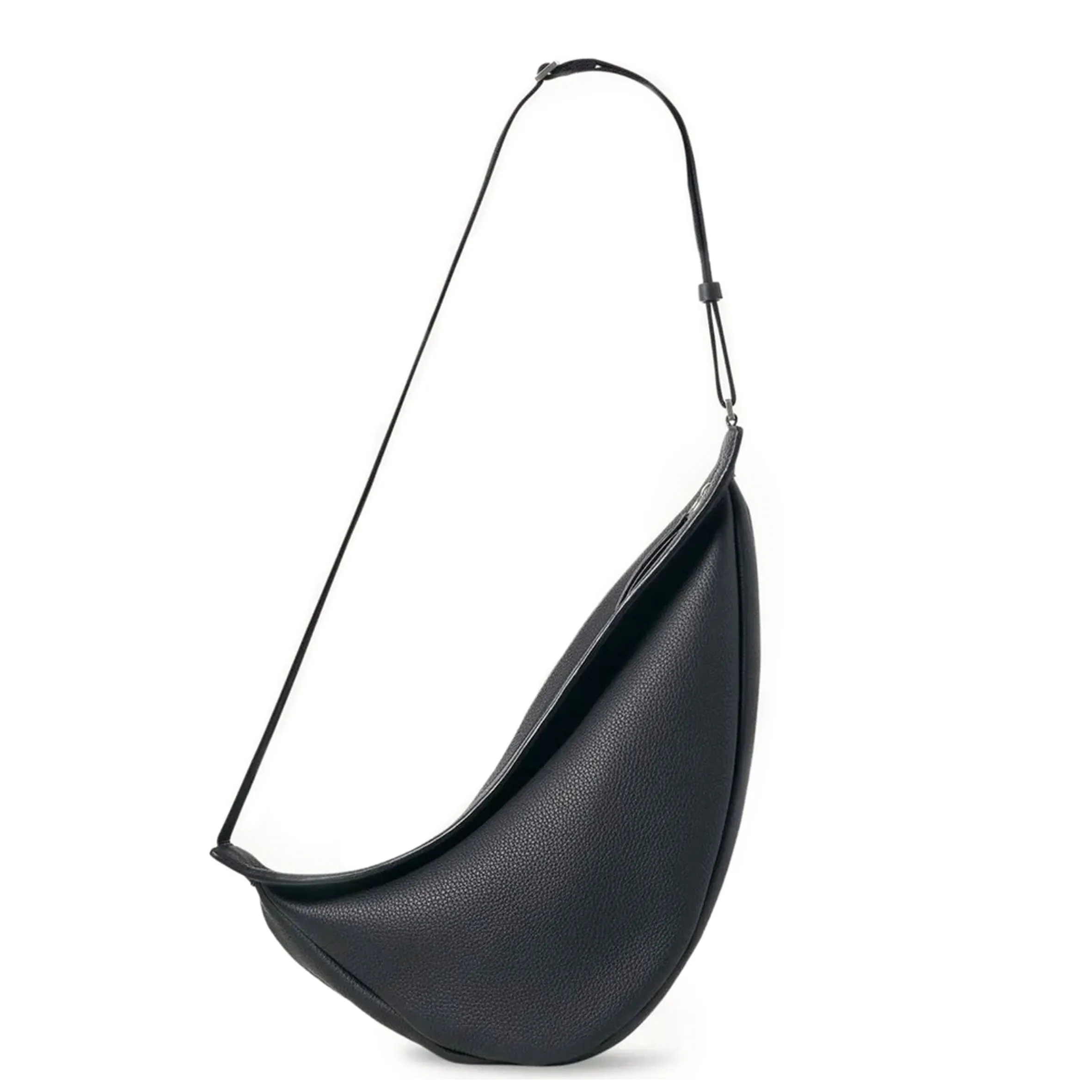 Slouchy Banana Bag Leather Large, Black