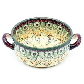 Sm Round Baker w/Handles in Cottage Decor