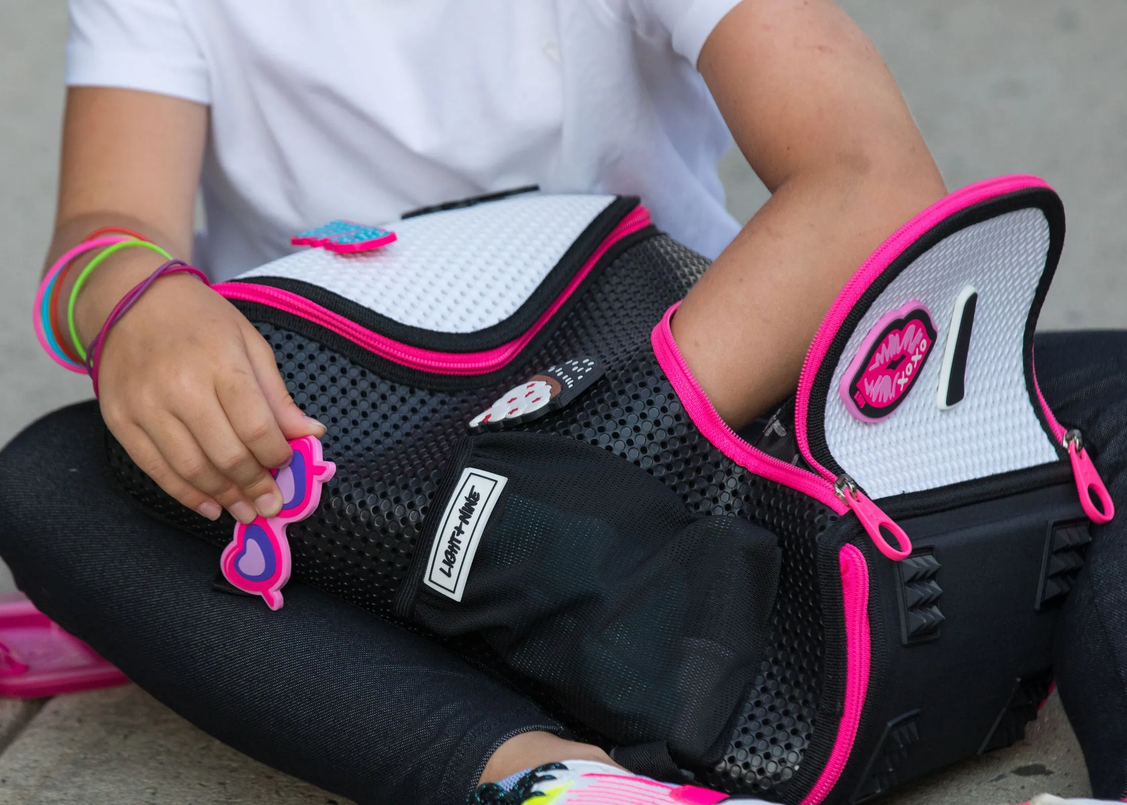 Student Backpack Neon Pink