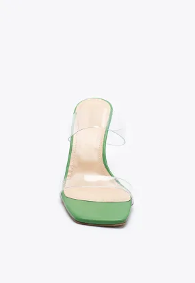 Transparent Square Double Strap Sandals