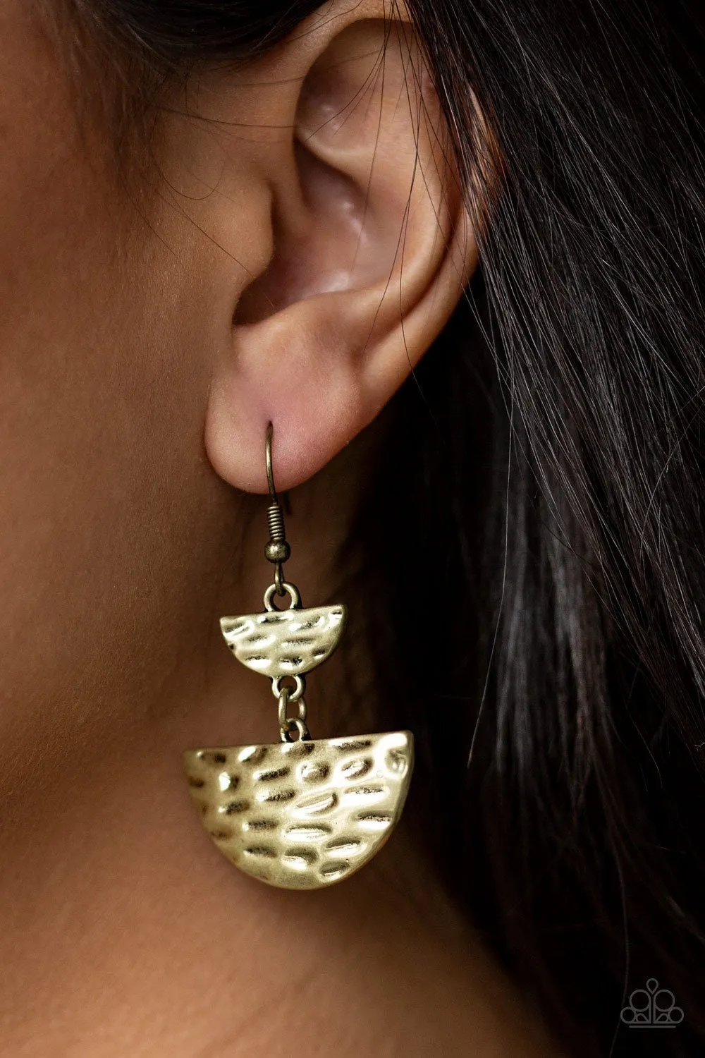 Triassic Triangles Brass-Earrings