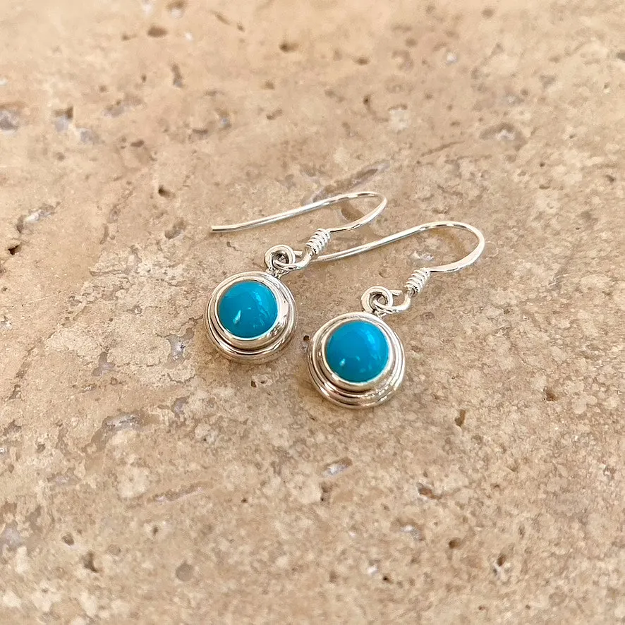 Turquoise Small Round Cabochon Earrings - Jyn