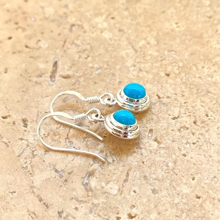 Turquoise Small Round Cabochon Earrings - Jyn