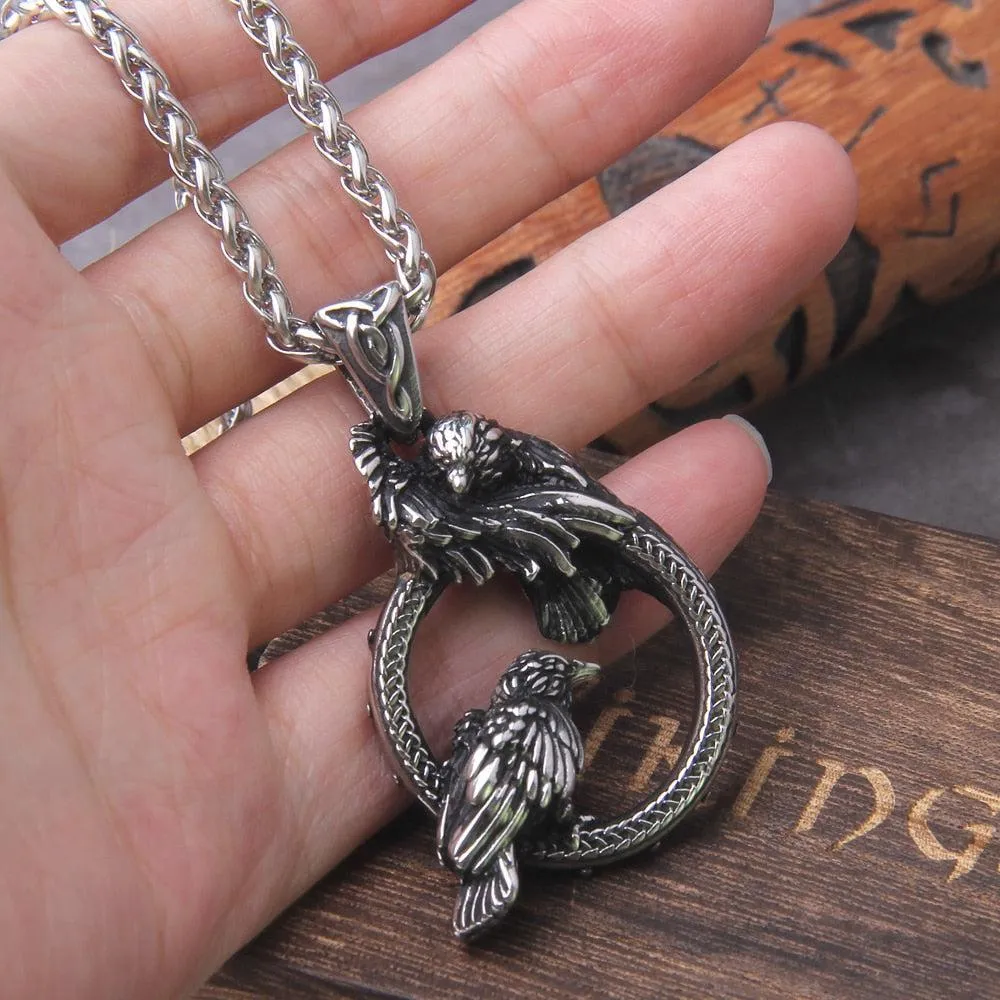 Viking Necklace Odin's Ravens