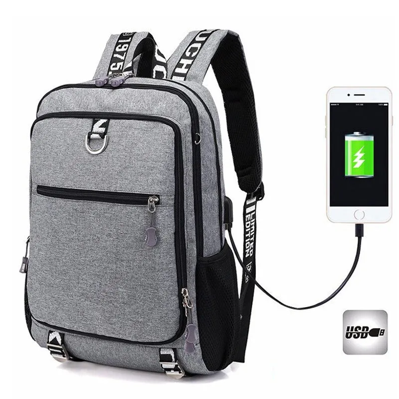 Waterproof Student Backpack With USB Charging Port