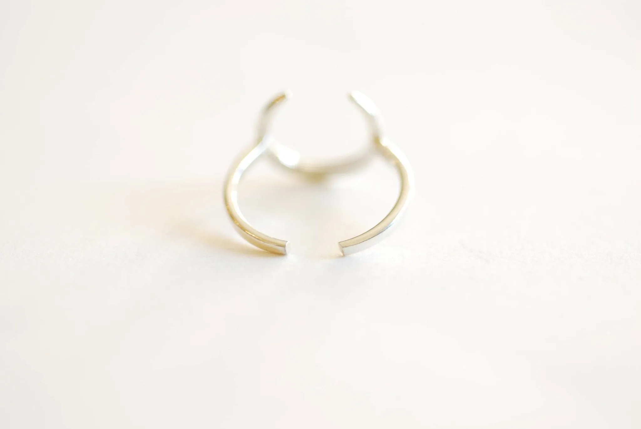 Wholesale Moon Ring- 925 Sterling Silver Adjustable Ring, Minimalist moon Ring, Mako Moon Ring, Crescent Moon Ring, Stacking Ring, Double Horn Ring